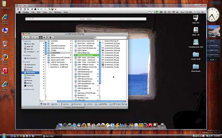 Mac desktop on top of Windows Vista