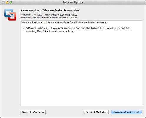VMware Fusion 4.11 prevents the use of virtual non-server Mac environments.