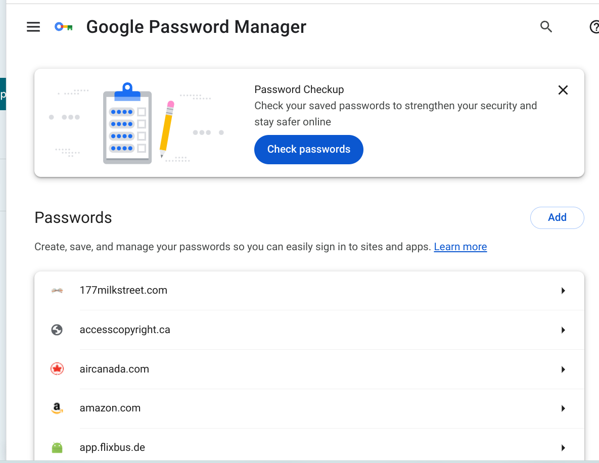 Google Password Manager