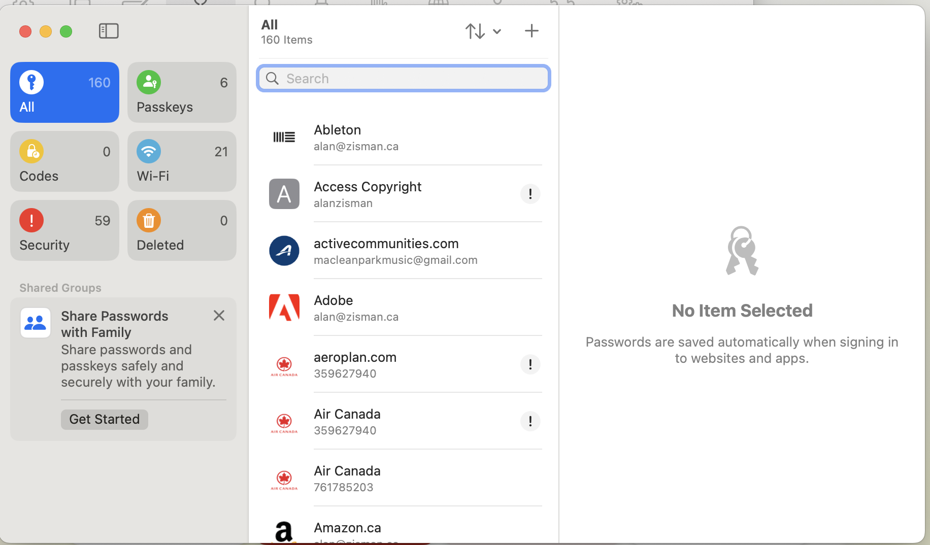 Apple Passwords app