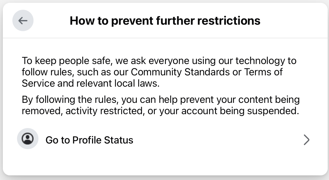 Prevent Further Restrictions