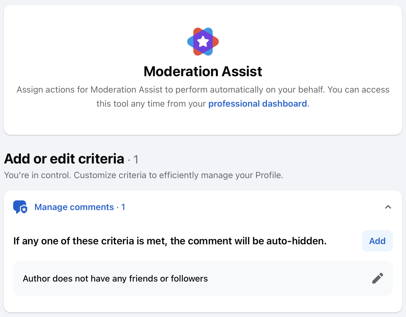 More about moderation assist